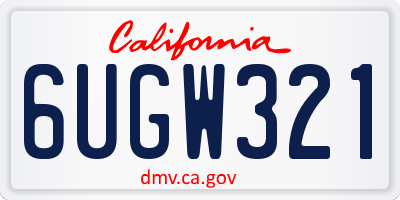 CA license plate 6UGW321