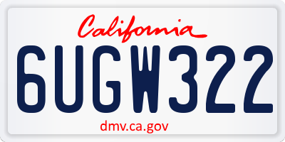CA license plate 6UGW322