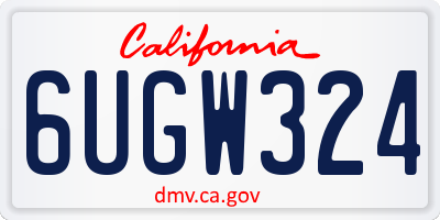 CA license plate 6UGW324
