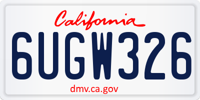 CA license plate 6UGW326