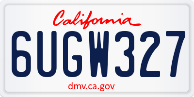 CA license plate 6UGW327