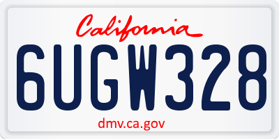 CA license plate 6UGW328