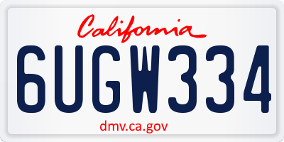 CA license plate 6UGW334