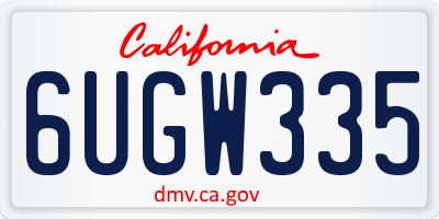 CA license plate 6UGW335