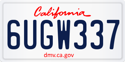 CA license plate 6UGW337