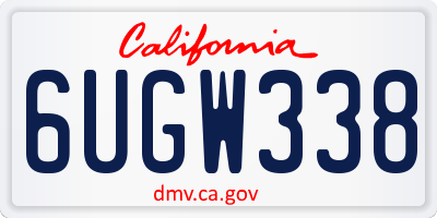 CA license plate 6UGW338
