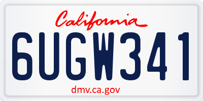 CA license plate 6UGW341