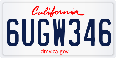 CA license plate 6UGW346
