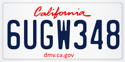 CA license plate 6UGW348