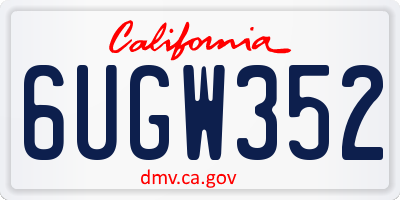 CA license plate 6UGW352