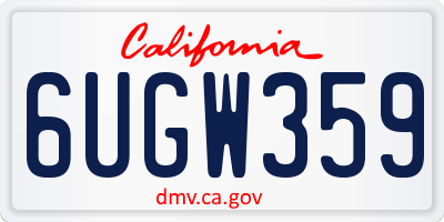 CA license plate 6UGW359