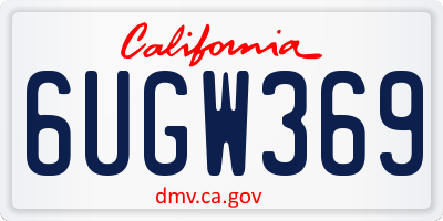 CA license plate 6UGW369