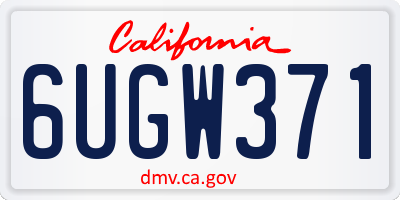 CA license plate 6UGW371