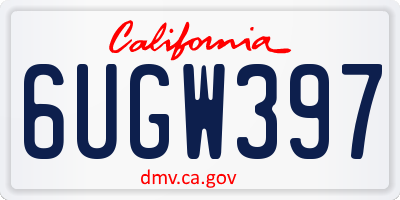 CA license plate 6UGW397
