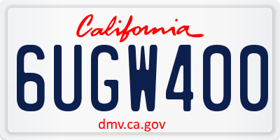CA license plate 6UGW400