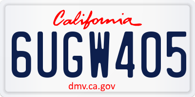 CA license plate 6UGW405