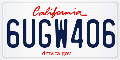 CA license plate 6UGW406