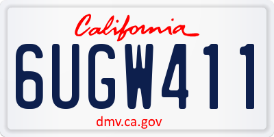 CA license plate 6UGW411