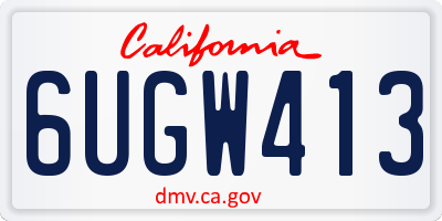 CA license plate 6UGW413