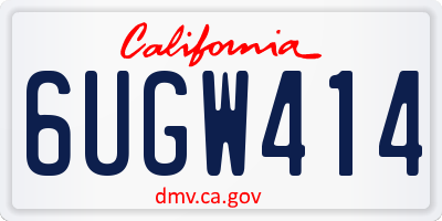 CA license plate 6UGW414