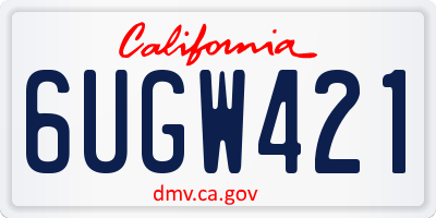 CA license plate 6UGW421