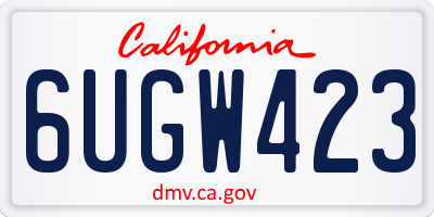 CA license plate 6UGW423