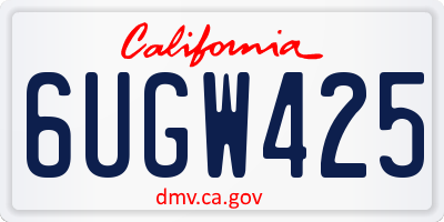 CA license plate 6UGW425