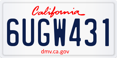 CA license plate 6UGW431