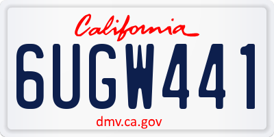 CA license plate 6UGW441