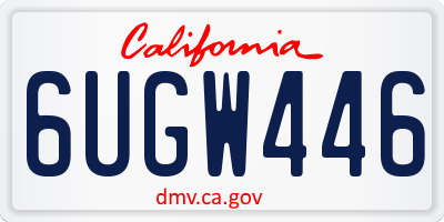 CA license plate 6UGW446