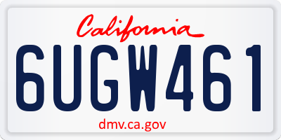 CA license plate 6UGW461