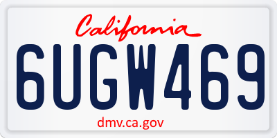 CA license plate 6UGW469