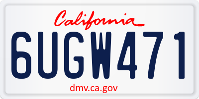 CA license plate 6UGW471