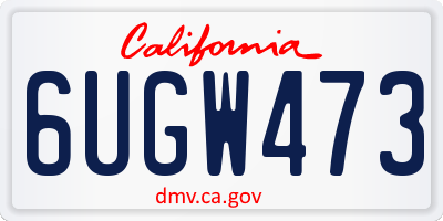 CA license plate 6UGW473