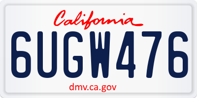 CA license plate 6UGW476