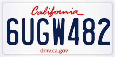CA license plate 6UGW482