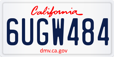 CA license plate 6UGW484