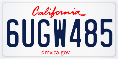 CA license plate 6UGW485