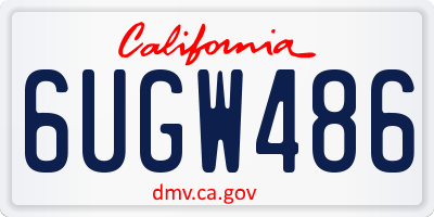 CA license plate 6UGW486