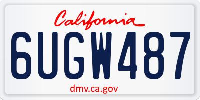 CA license plate 6UGW487