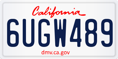 CA license plate 6UGW489