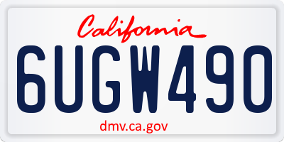 CA license plate 6UGW490
