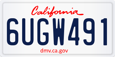 CA license plate 6UGW491