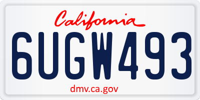CA license plate 6UGW493