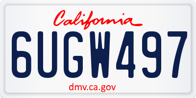 CA license plate 6UGW497