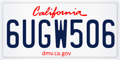 CA license plate 6UGW506