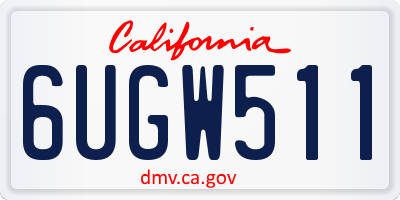 CA license plate 6UGW511
