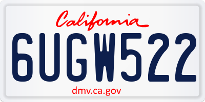 CA license plate 6UGW522