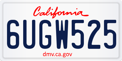 CA license plate 6UGW525