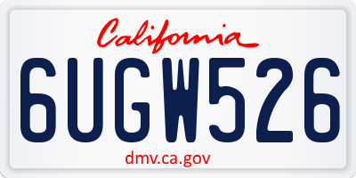 CA license plate 6UGW526